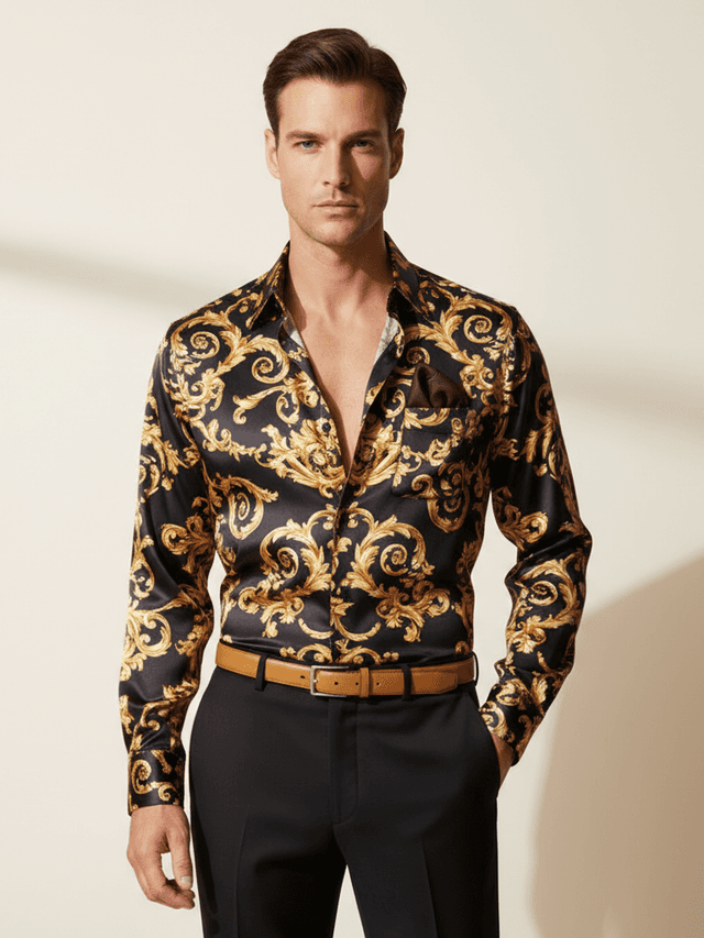 Camicia in seta barocca